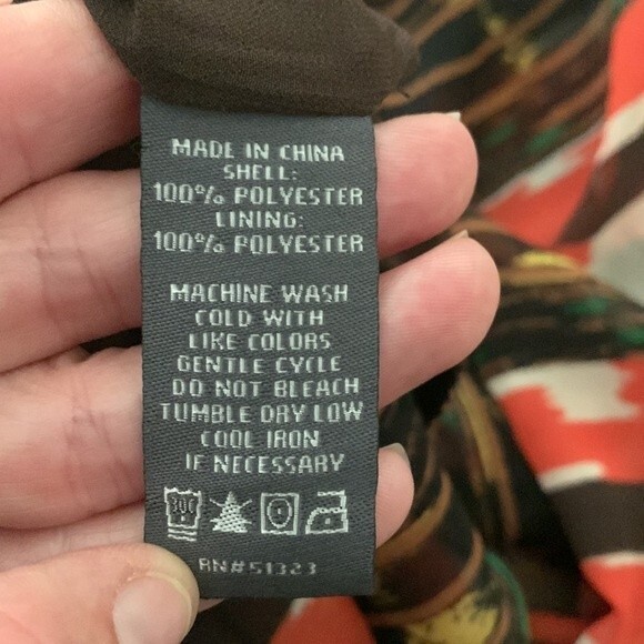 Vince CAMUTO Printed Boho Pattern Off Shoulder Long Sleeve Blouse Brown Medium - Picture 10 of 12